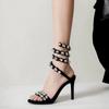 2024 Star Style Luxury Crystal Embellished Wraparound Women Sandals Stiletto High Heels  Sandals Summer Wedding Prom Shoes