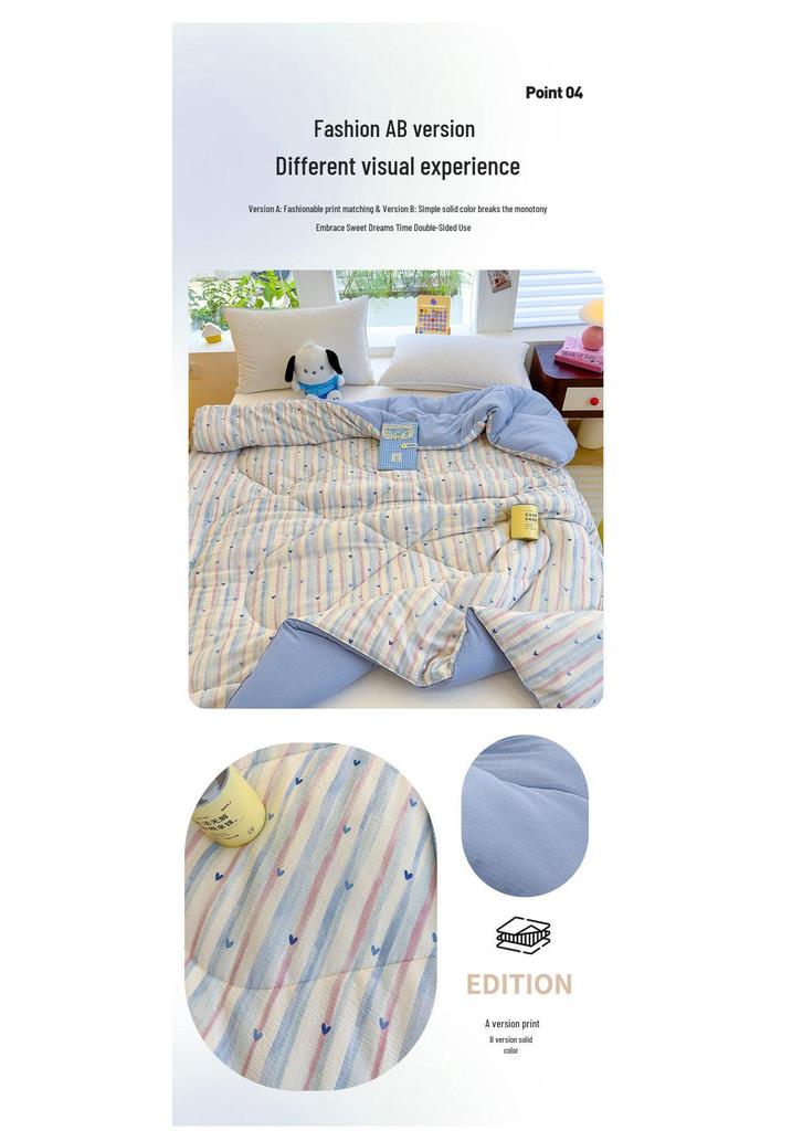 Class A All-Season Antibacterial Cotton Quilt: Winter, Spring, Autumn, and Summer Thin Quilt for Home & Dormitory
