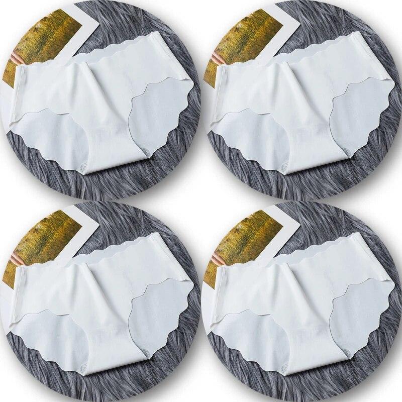 4Pcs/Set Seamless Underwear Silk Women's Panties 3XL Tangas Lady Ruffle Underpants 4 Pieces Girls Briefs Panty Sexy Lingerie 4PC