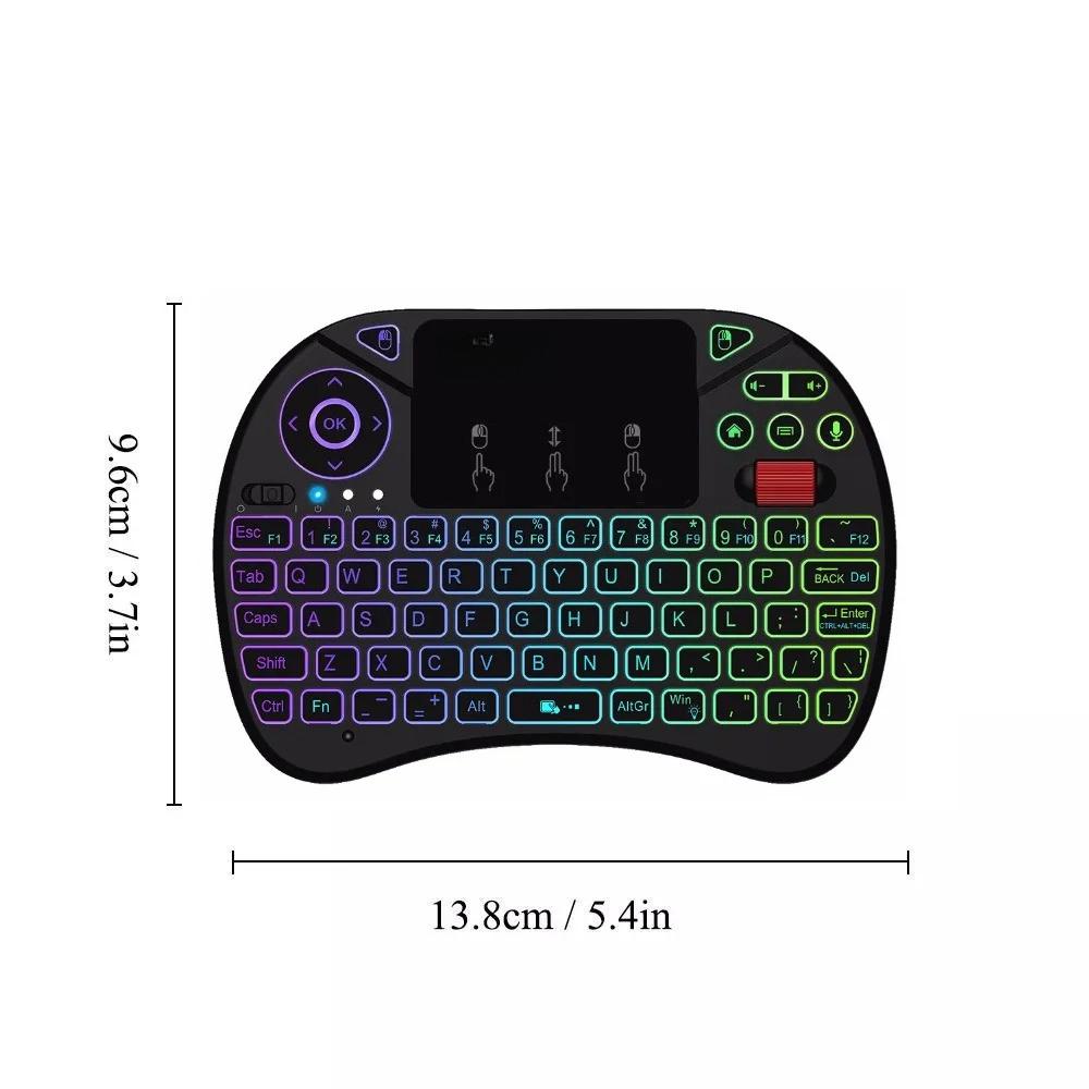 2.4GHz Wireless English Remote Control Keyboard with Touchpad Backlit for Android TV Box Pc Mouse Combo Turbo Function