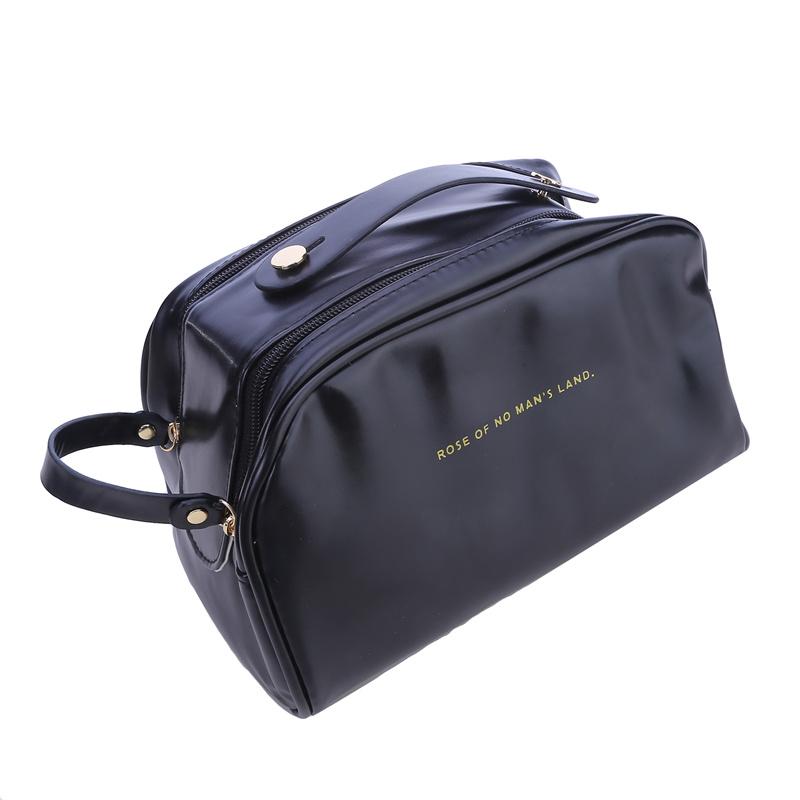 

Дорожная косметичка, косметички большой вместимости для женщин, водонепроницаемый портативный органайзер, раскладывающаяся косметичка чёрный