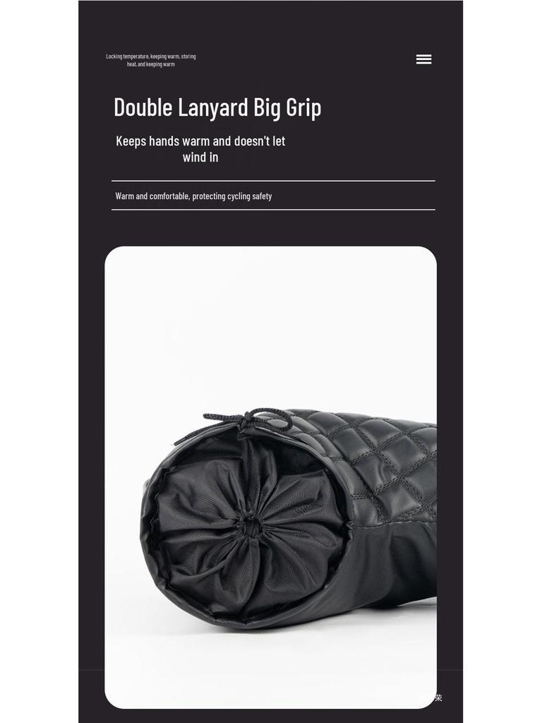 Thick Fleece-Lined Waterproof Handlebar Covers for Cold Weather Motorcycling