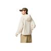 Li-Ning Comfortable Casual Minimalist Solid Color Sports Hooded Zipper Windbreaker Women Outerwear Eggshell-Gray AFDVE68-1