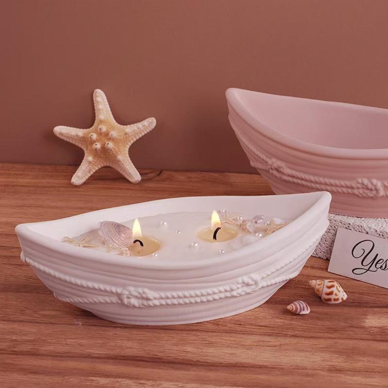 Candlestick Silicone Mold Candle Cup Mould Candle Holder Gypsum Molds Jutes Rope Ship Succulents Planter Mould