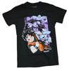 Dragon Ball Z Mens T-Shirt - Colored Goku Over Purple Tint Sayians