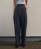 ADAUL Balloon Pintuck Wool Slacks - Charcoal