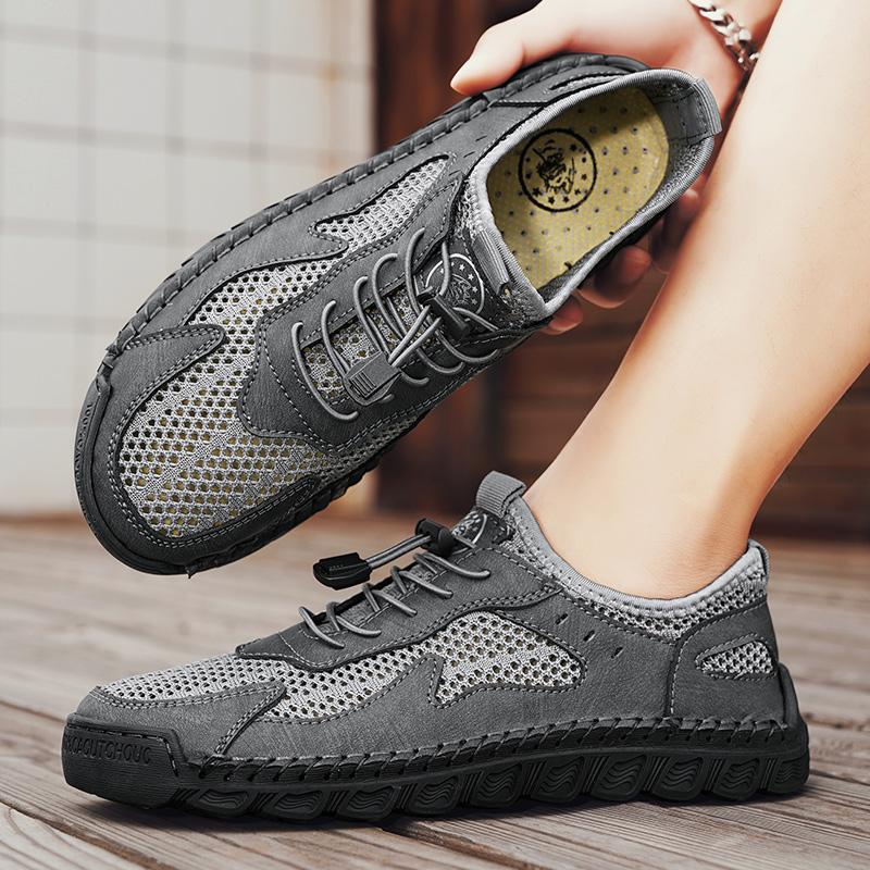 Summer New Mesh Breathable Sandals for Men Casual Sports Shoes Comfortable Walking Mens Sneakers Breathable Top Layer Leather