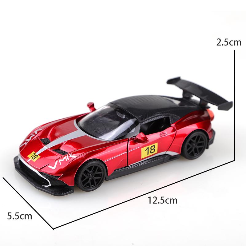 (Bagged) 1:36 Martin Alloy Racing Car, 1.36 Scale Simulated Alloy Pullback Racing Car, Boy's Toy, Simulated Racing Car