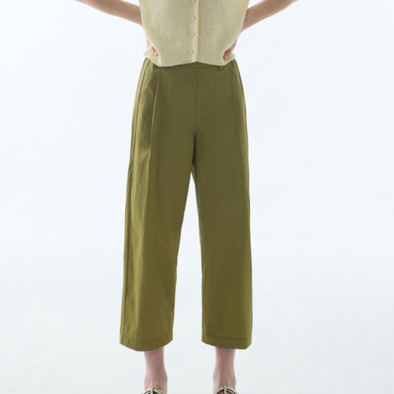 Baiyu Women Basic Pleat 8 Length Pants Set D6ntw