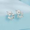 BAMOER Solid 925 Sterling Silver Star of David Earrings Star Shape Minimalist Small Studs Daily for Women Fashion Jewelry
