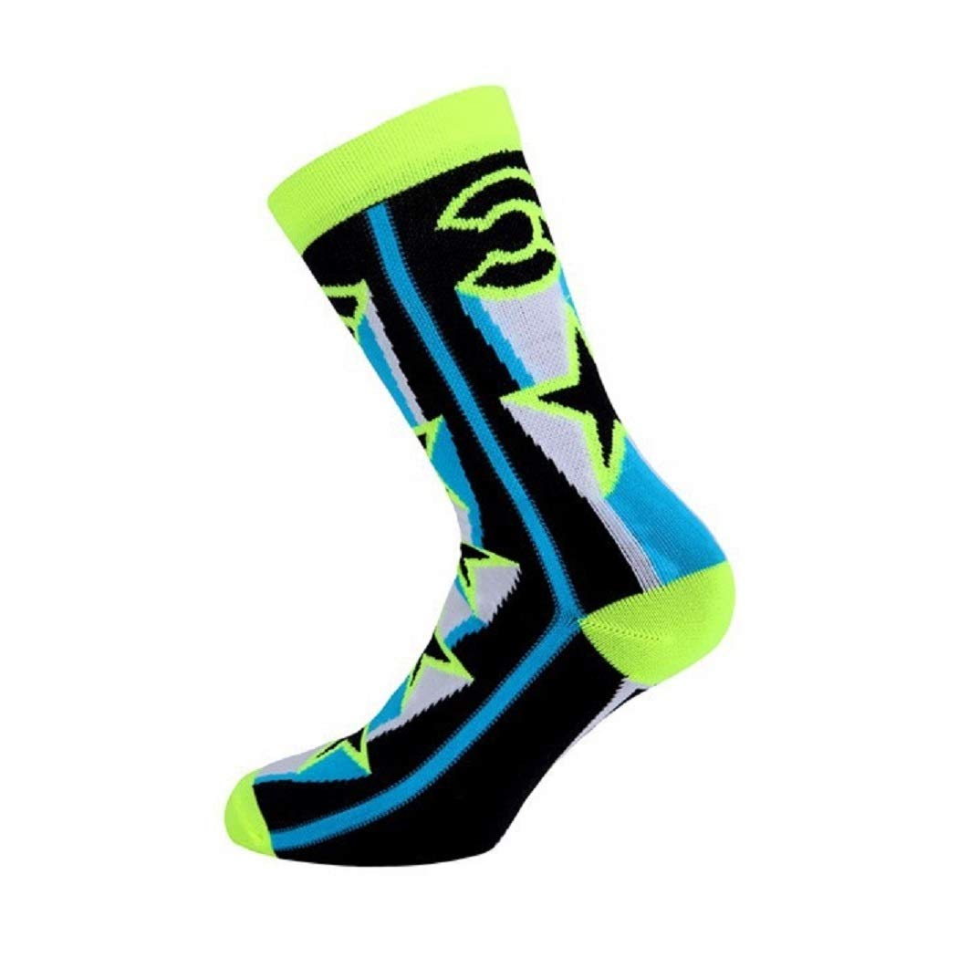 

Носки Cinelli STAR флуоресцентные, желтый/голубой/черный, M/L