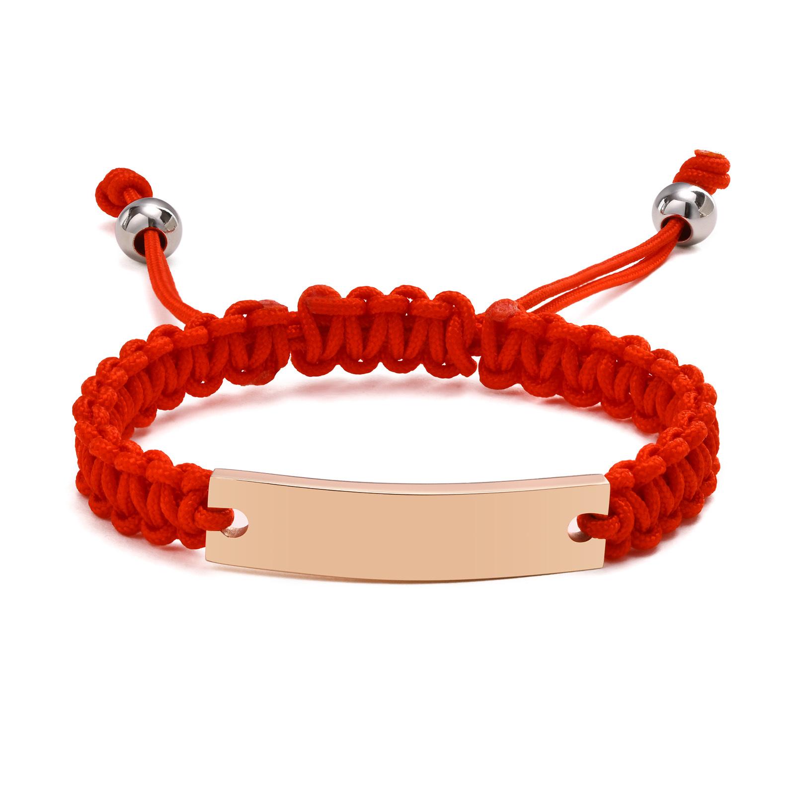 

Free Engraving Custom Name Date Couple ID Bracelet for Women Men, Adjustable Handmade Braided Rope Chain Wristband Lover Gifts