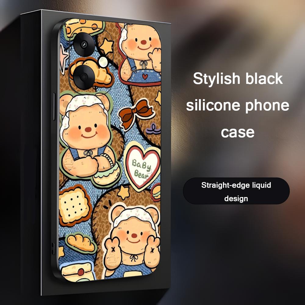 Brand B-Butter Bear Cartoon Phone Case For Xiaomi Redmi 14C 13C 12C Note14 13 12 11 10 Pro Plus S Soft Black Phone Cover