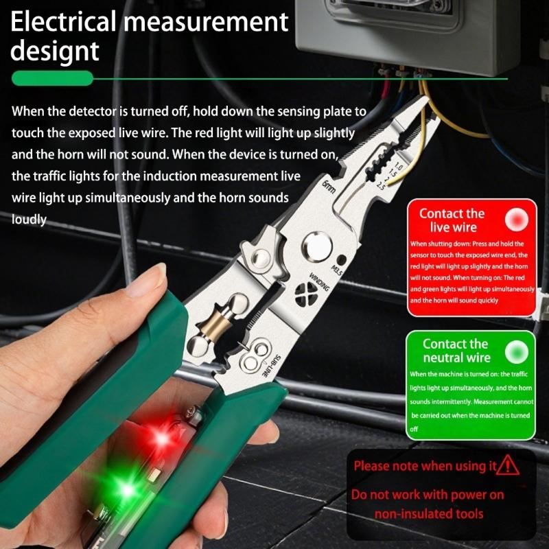 8.5inch Multifunctional Electrician Wire Stripper Crimper Tool Suitable for Peeling Networking Cabling Wire Stripper