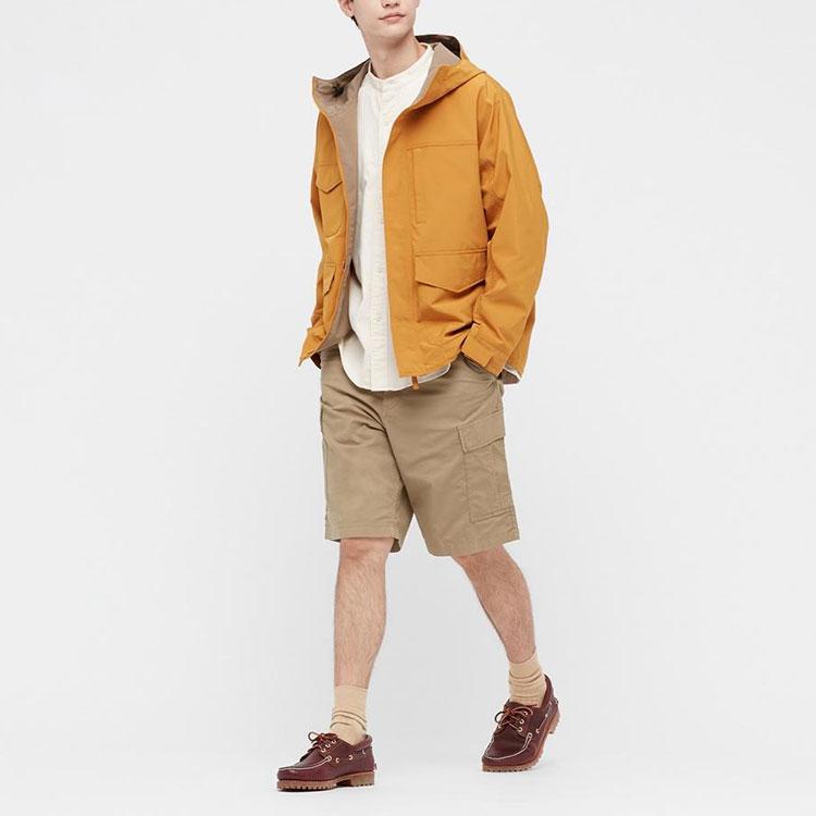 UNIQLO SS22 Solid Color Straight Leg Casual Shorts Men shorts Khaki 444620-33