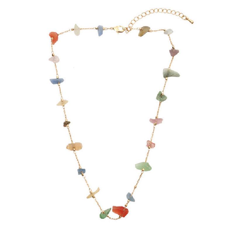 2023 Trendy Women's Colorful Stone Choker Necklace - Versatile Summer Clavicle Chain