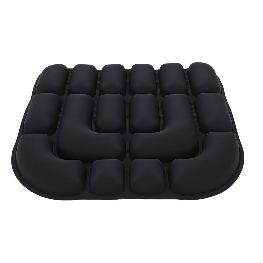 Inflatable Seat Cushion Comfortable Adjustable 3D Air Travel Cushion Portable Black Chair Pad for Driving Office Work
