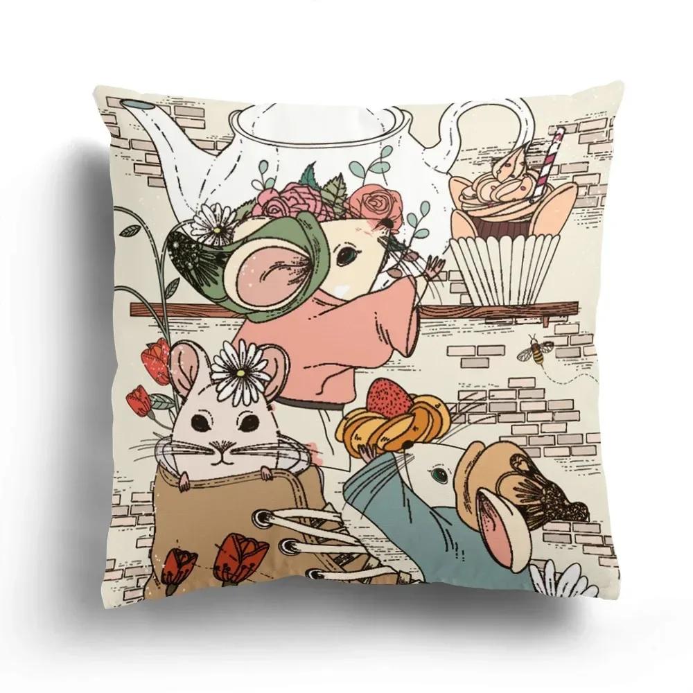 Luxuriöse Heimdeko Kissenbezug Wohnzimmer Sofa Kissenbezug Cartoon Tier Zebra Bär Muster Kissenbezug