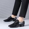 Leather Latin Dance Shoes for Men Soft Rubber Sole Modern International Standard Dancing Shoes Heeled 3cm