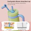 Creative Gift Double Drinking Lid Whale Fountain Tumbler Leak Proof Widened Handle Insulated Water Bottle 710ml Drinking Cup
