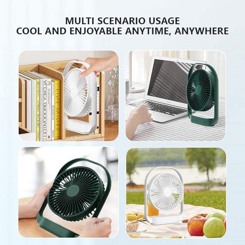 LK006 New Desktop Charging Small Fan Multi-function Ultra-quiet Night Light Office Home Portable Charging Summer Electric