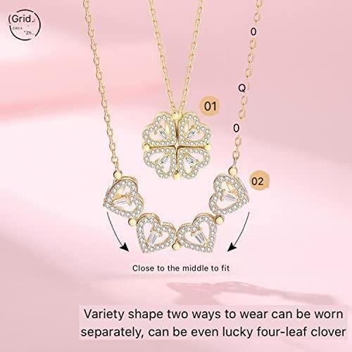 Necklace - Silver - 925 Silver Plated Titanium Steel - Crystal