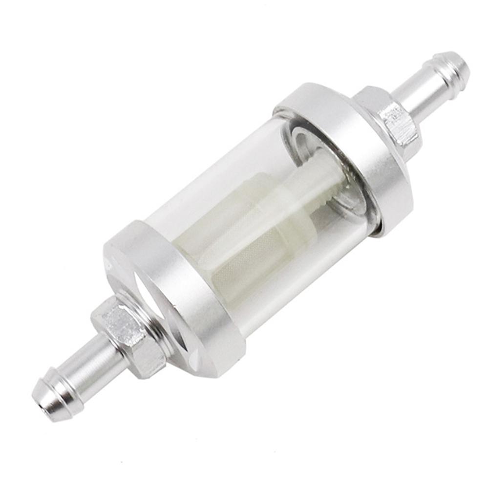 1pc 8mm Aluminum Alloy Glass Motorcycle Oil Filter Motorcycle Fuel Gas Filter Modification Accessories