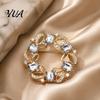 Elegant Shirt Pin Women Rhinestone Hollow Wreath Brooch, Dainty Decorative Badge Bag Decoration Pin, Sweater Cardigan Coat Dress Jewelry Accessories