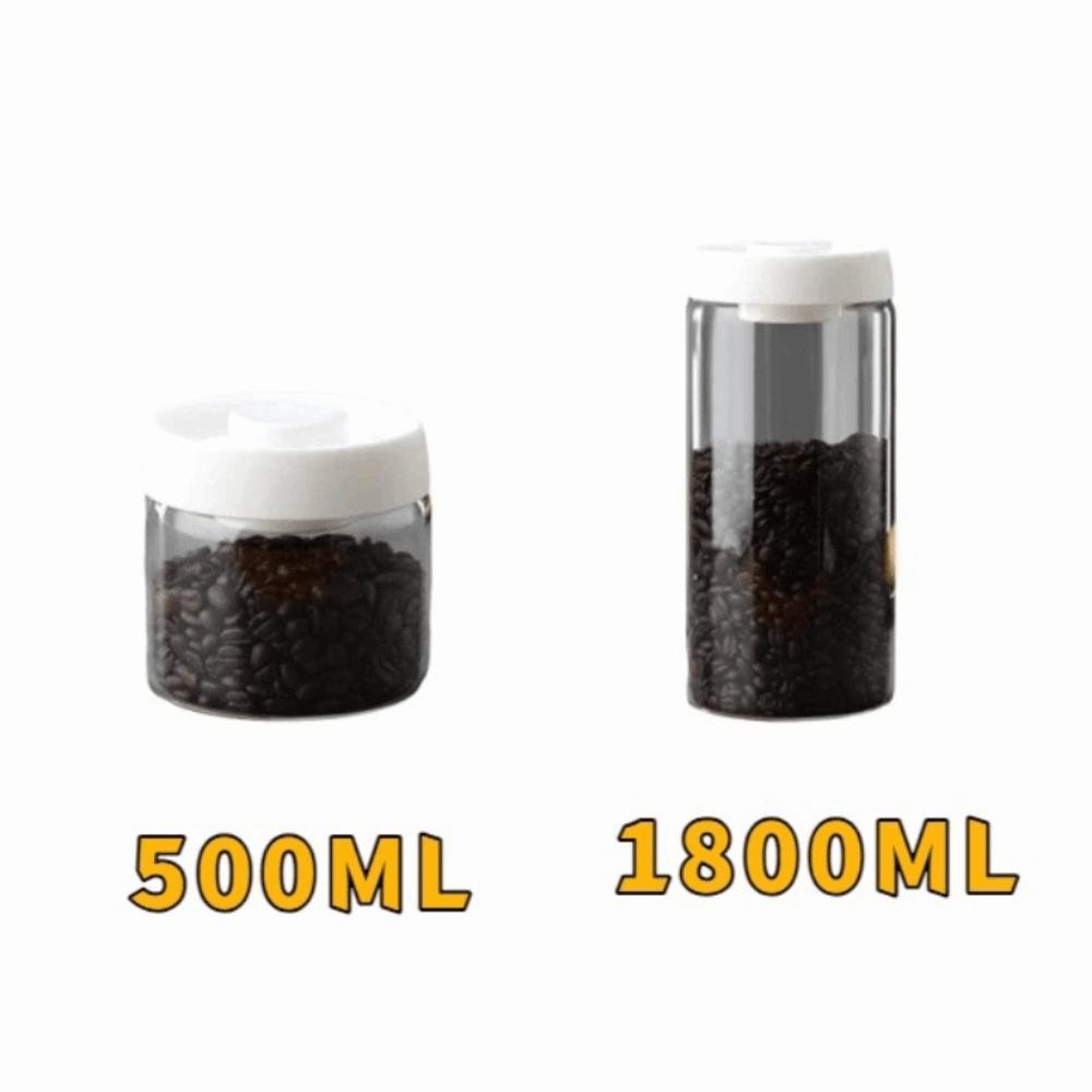 Press Type Coffee Bean Storage Jar Manual Glass Coffee Jar Vacuum Sealed Jar Home Use