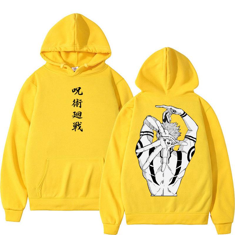 Anime Jujutsu Kaisen Sukuna Print Hoodies Harajuku Vintage Manga Men's Pullover Oversized Casual Cosplay Hoody Sweatshirt