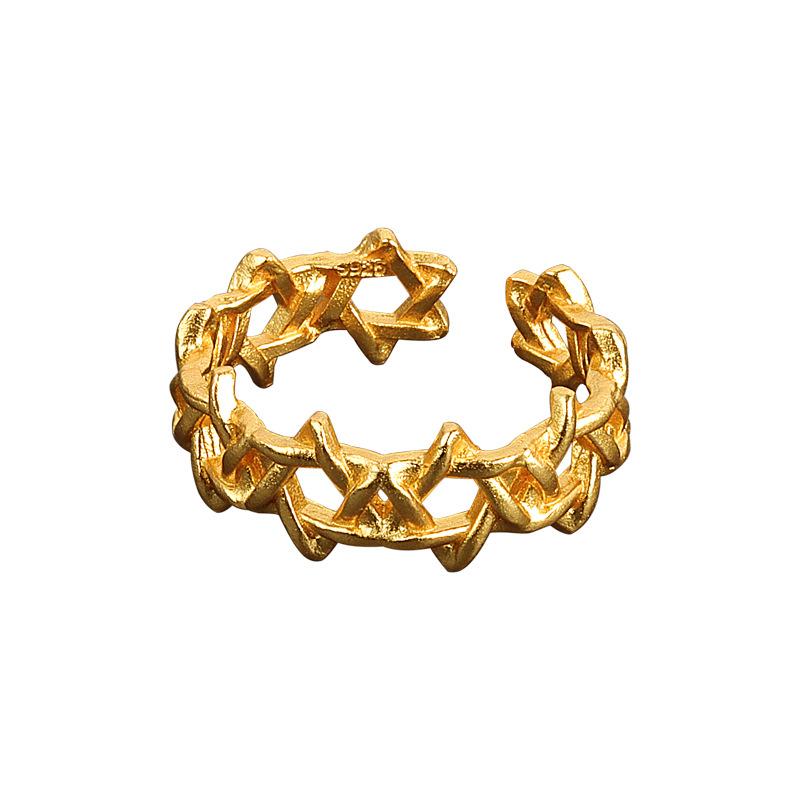 Niche Design Mesh Open Ring For Women Minimalist Fashion Band Daily Wear Jewelry Accessory