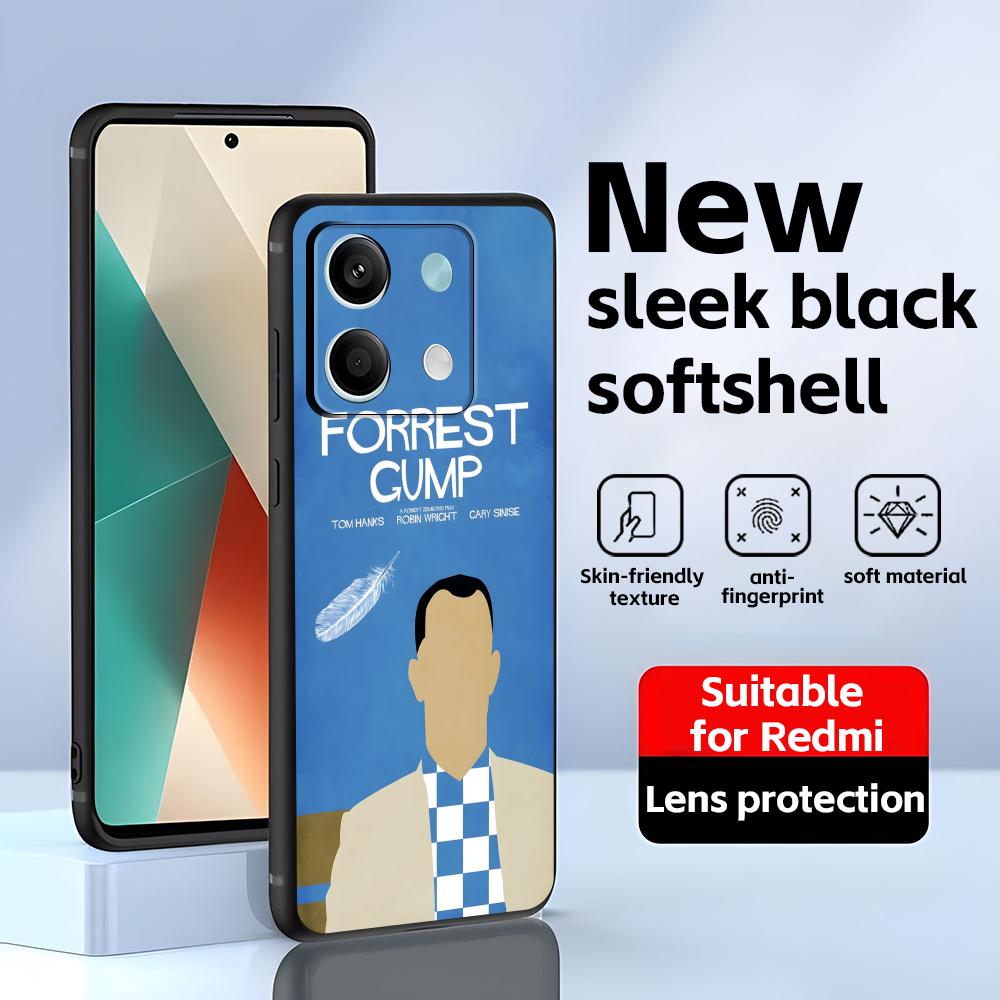 

Classic movies Forrest Gump Phone Case For Redmi Note 14 13 12 11 Pro Plus S 5G 14C A3 Soft Black Phone Cover Redmi Note 11 4G