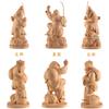 Hanro Art Carving Daikokuten and Ebisu Buddhist Wood Hinoki Brought Good Business and Protection from Evil H x W x Figurine, Statue, Carving, Wood,
