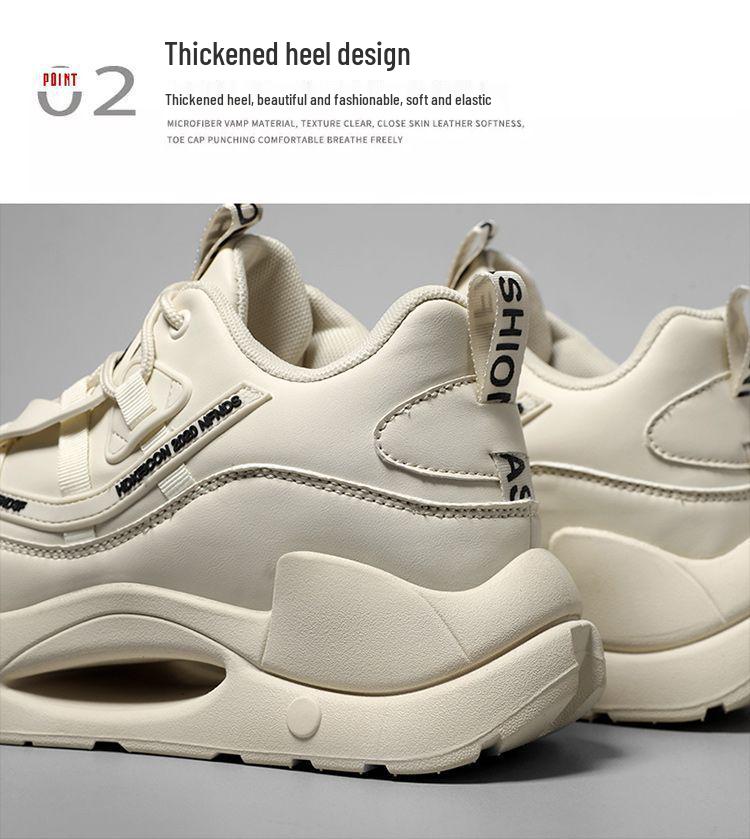 Men's Height-Boosting Leather Shoes: 10cm, 8cm, 6cm Options, Casual Sports, Thick-Soled for Autumn/Winter.