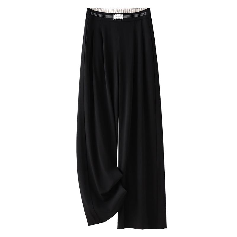

Women s Black Wide-Leg High-Waist Summer Pants 2025 - Slimming Loose Fit Large