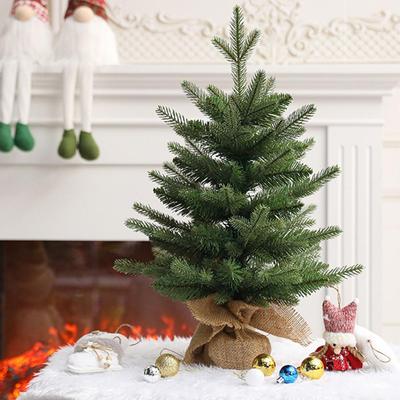 Christmas Tree Decoration Three-dimensional Christmas Tree Mini Christmas Tree with Burlap Base for Indoor Tabletop Decor