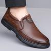 Men's Shoes Are Comfortable and Breathable, Autumn New One-pedal Men's Leather Shoes Business Casual Versatile Soft + Non-slip Dad Shoes