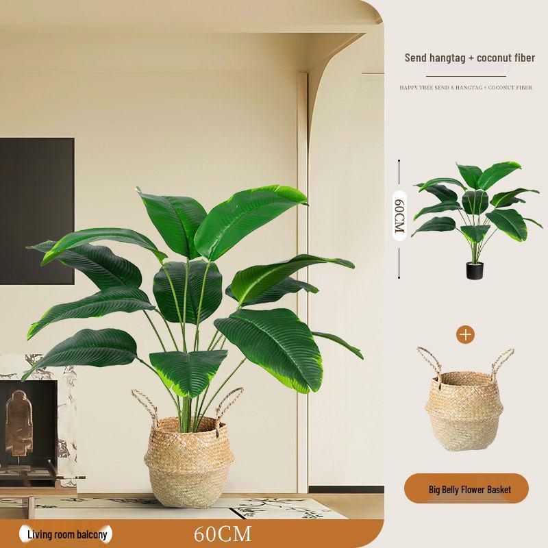 Large Faux Bird of Paradise Tree - Indoor Living Room Floor-Standing Luxury Green Plant Decor
