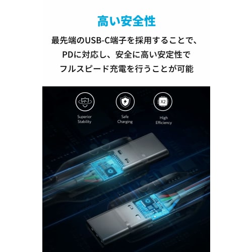 Anker PowerLine III USB-C & USB-C 2.0 100W Cable (1.8m Black) [Ultra Durable/USB PD Compatible] Compatible with iPhone 16 / 15 MacBook Pro/Air iPad Pr