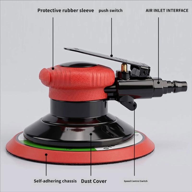 3/4/5/6Inch Pneumatic Air Sander Polisher Tool Orbital Machine Polishing Grinders for Car Paint Care Removal