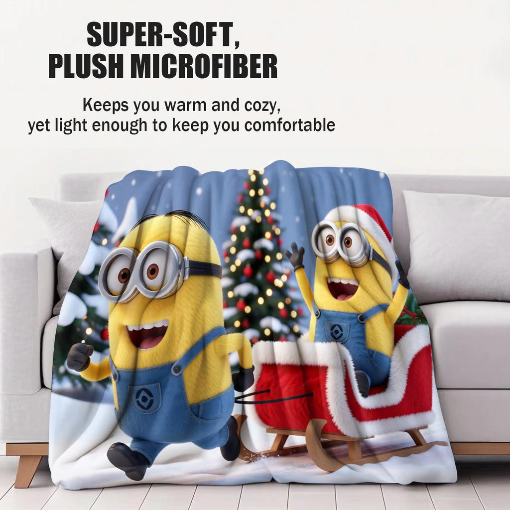 Despicable Me Minions Cartoon Blanket All Season Soft Cozy Comfortable For Bed Bedroom Dorm Sofa Lunch Camping Boys Girls Gift