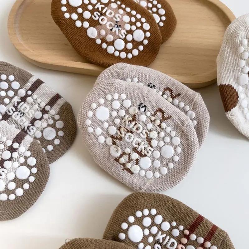 0-5Yrs Baby Floor Socks Cute Cartoon Short Cotton Bear Socks Toddler Anti Slip Kawaii Unisex Sok Kids Accessories for Girls Boys