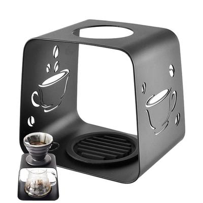 Kaffee-Abtropfständer Schwarzes Metall Kaffeeextraktion Tropfstation Tragbares Kaffeezubereitungszubehör Mit Oberem Rundloch Und