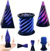 3-Pack Impossible Spiral Cone Stress Relief Toy 3D-Printed Vortex Line Pyramid Illusion Toy Desktop Stress Relief Ornament