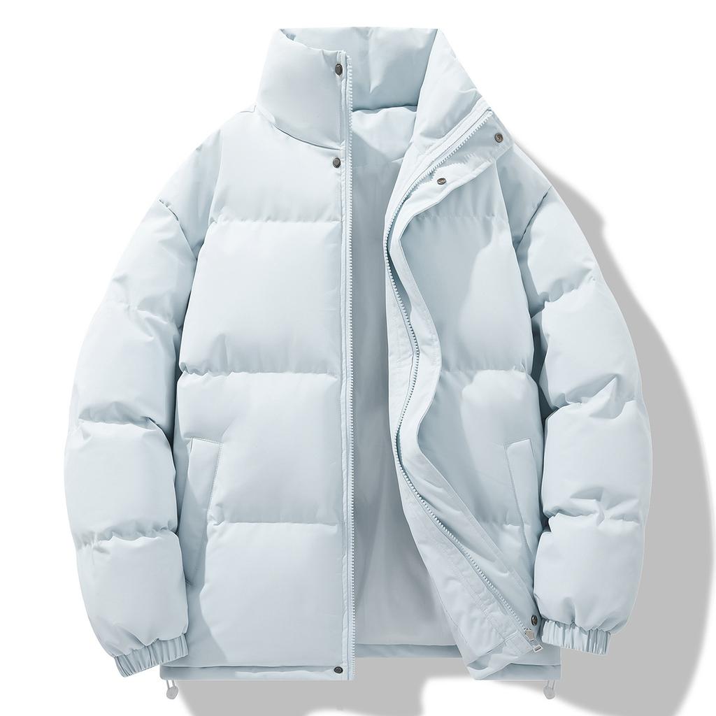 Męska Nowa Zimowa Luźna Bawełniana Kurtka z Kołnierzem Stojącym Jednokolorowa Krótka Ciepła Bawełniana Kurtka Kurtka