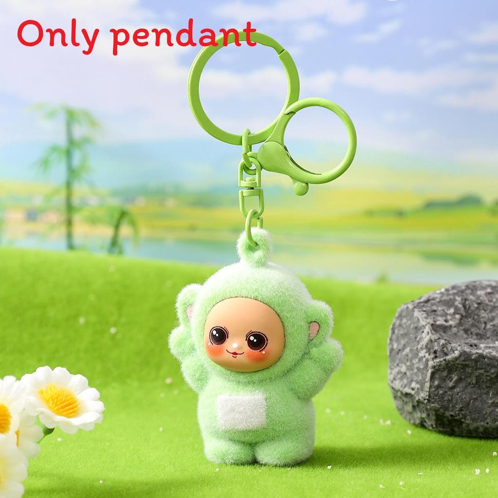 

Teletubbies Winky Tinky Dipsy Cartoon Character Pile Coating Pendant Keychain зелёный