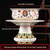 Large Ceramic Offering Bowl Oil Lamp for Temple or Buddhist Hall Decoration, Fruit and Candle Holder