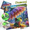 DIY Diamond Painting Canvas Kit for Adults Frog Colorful Rhinestone Craft for Stress Relief Living Room Wall Decoration Gift