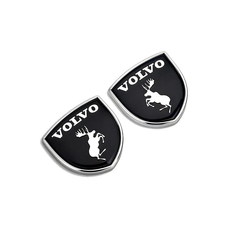 

2 шт. Значок-щит з логотипом лося Volvo, 3D металева наклейка для всіх багажників, крил автомобіля - Аксесуари для декору авто