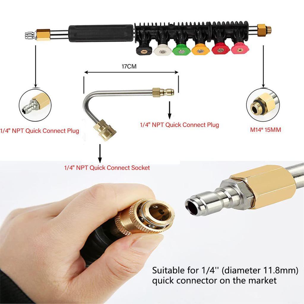 Daily 4000PSI High-Pressure Washer Wand & Spray Gun with 1/4 Quick Connect M22